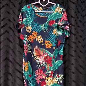 SHEIN Floral Tropical Print Dress